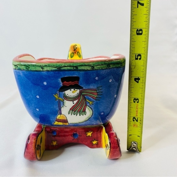 Sanyo The Sweet Shoppe Sleigh By Sue Zipkion Candy Dish Christmas Snowman - Picture 11 of 13